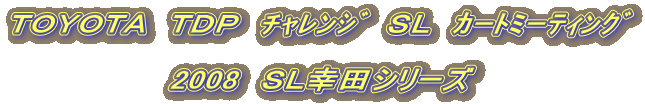 TOYOTA TDP チャレンジ SL カートミーティング
2008 SL幸田シリーズ